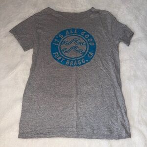 Gray Fort Bragg CA Off Shoulder T-Shirt